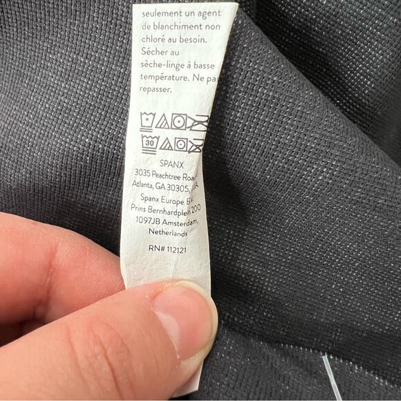 New SPANX Seamless Track Stripe Legging Gray Black Graphite Dust Womens sz M - Picture 9 of 9